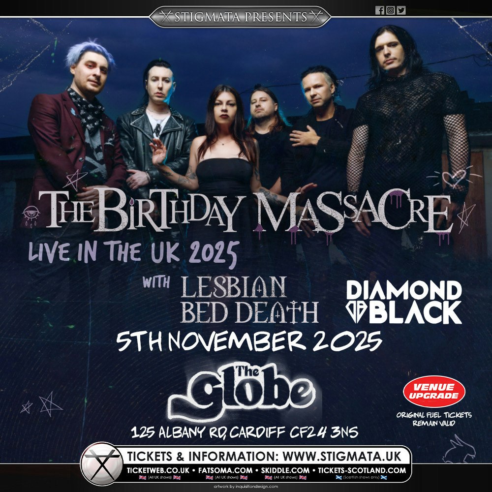 CARDIFF VENUE UPGRADE –  THE BIRTHDAY MASSACRE  2025 UK TOUR