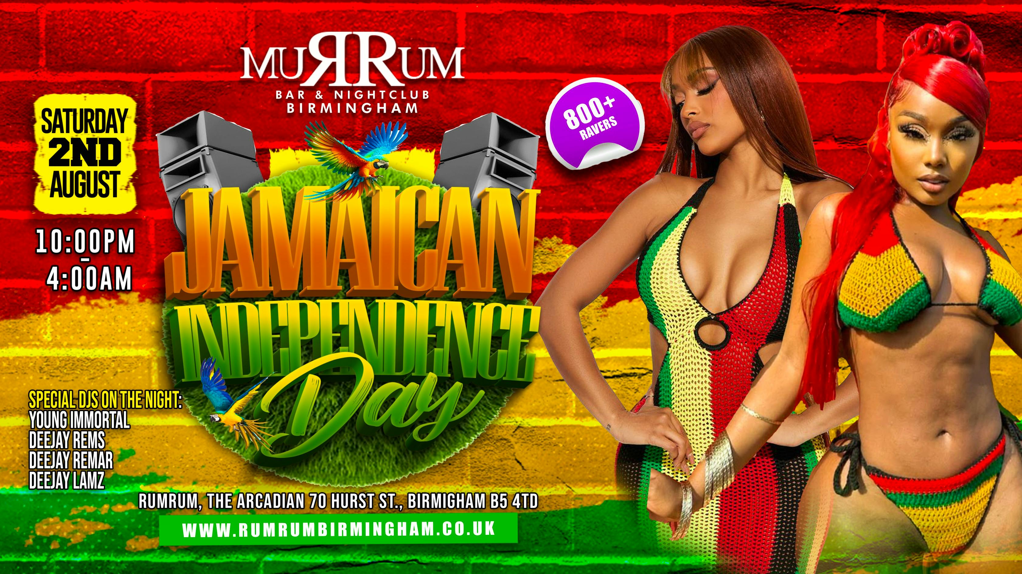 Jamaican Independence Day Bash at Rum Rum Birmingham