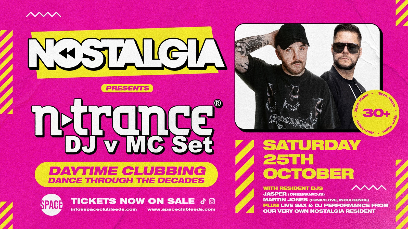 Nostalgia Day Party at Space Leeds Presents N-Trance – Pre Sale Sign Ups