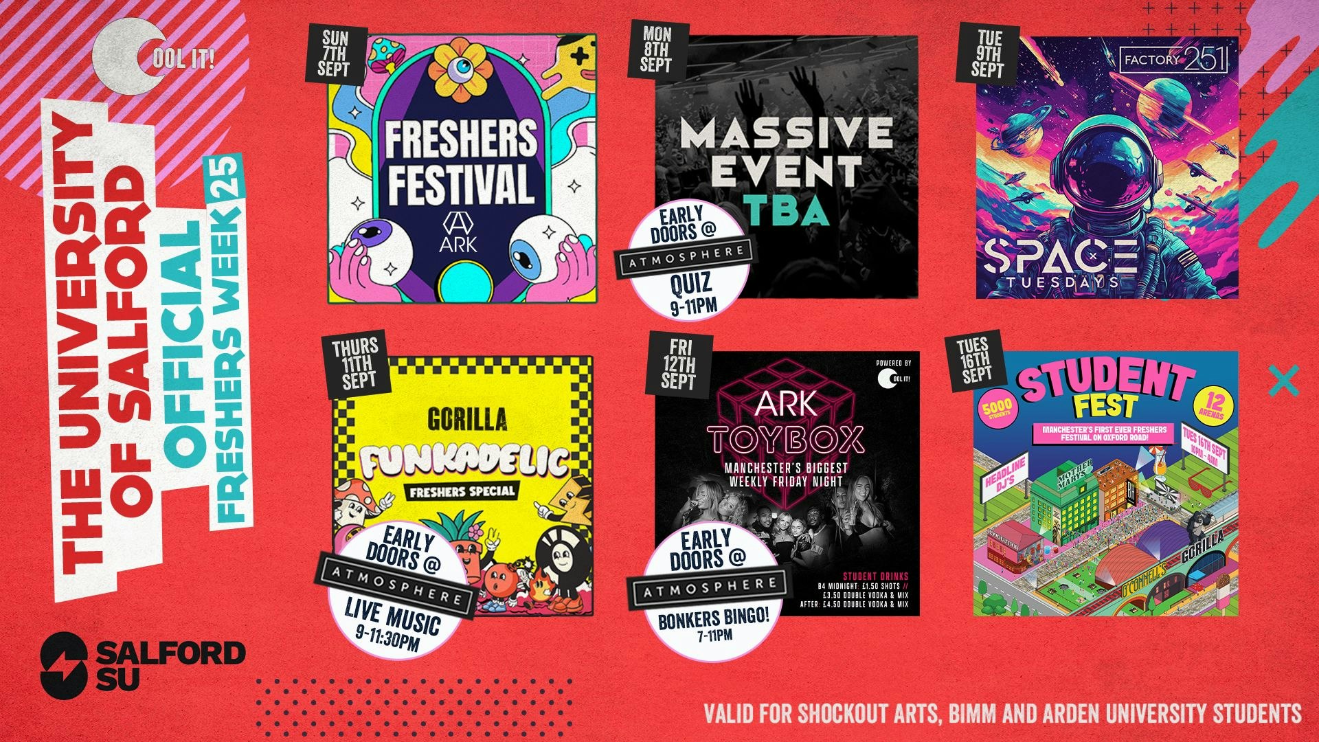 SALFORD UNIVERSITY – OFFICIAL – All Access Freshers Wristband 2025 🎟️