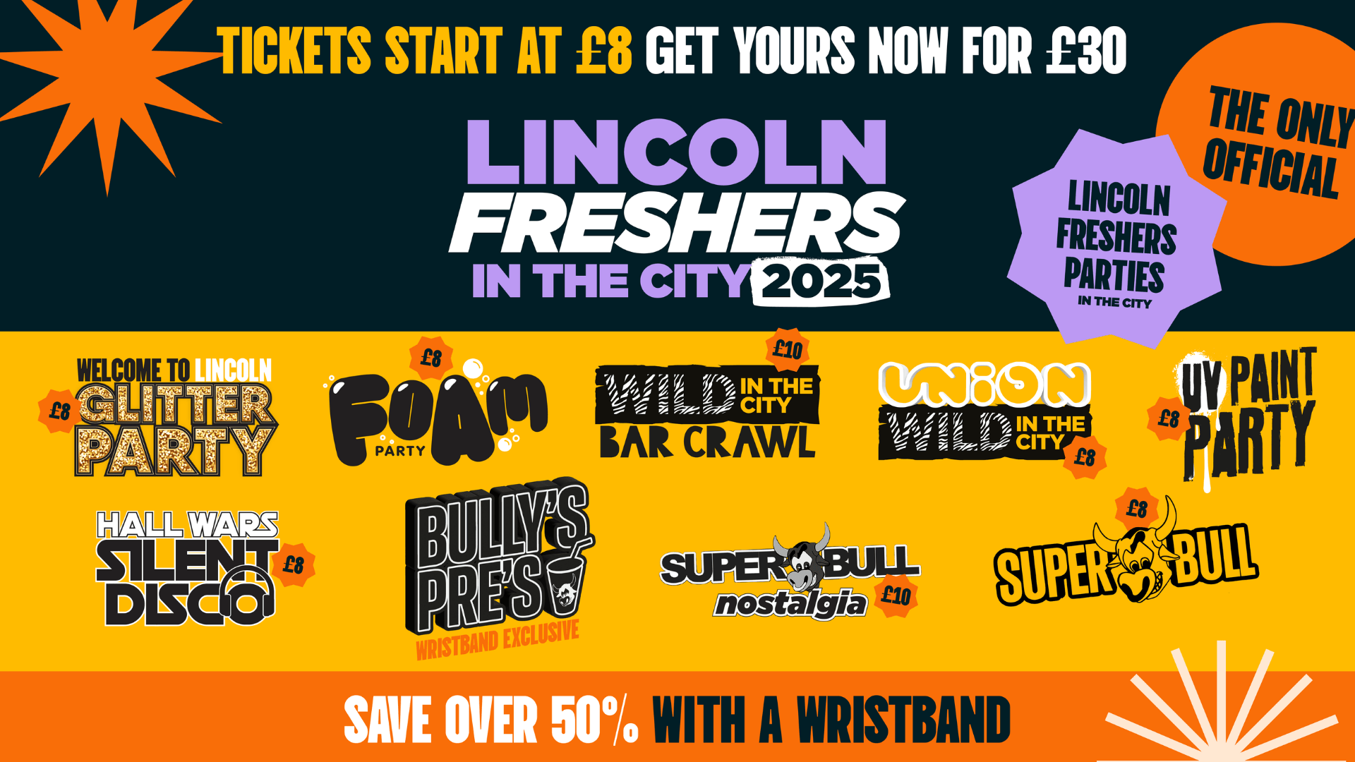 LINCOLN FRESHERS IN THE CITY 2025 WRISTBAND ⚡️