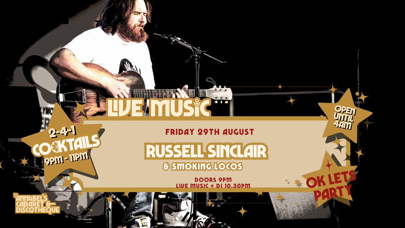 Live Music: RUSSEL SINCLAIR AND THE SMOKIN’ LOCOS // Annabel’s Cabaret & Discotheque