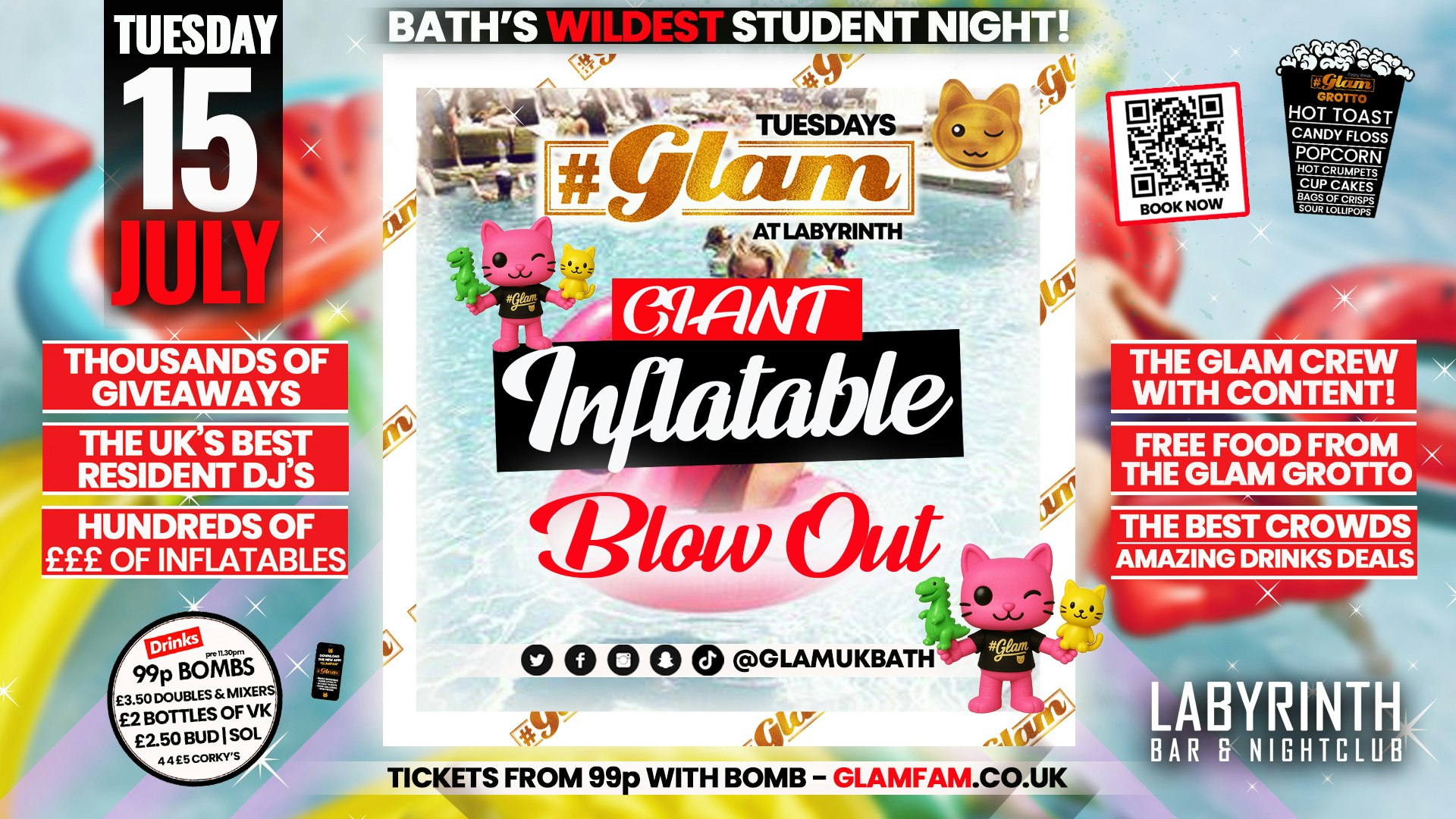 Glam -🐧👽 INFLATABLES PARTY! 🎸🦖 | Every Tuesday at Labyrinth 😻