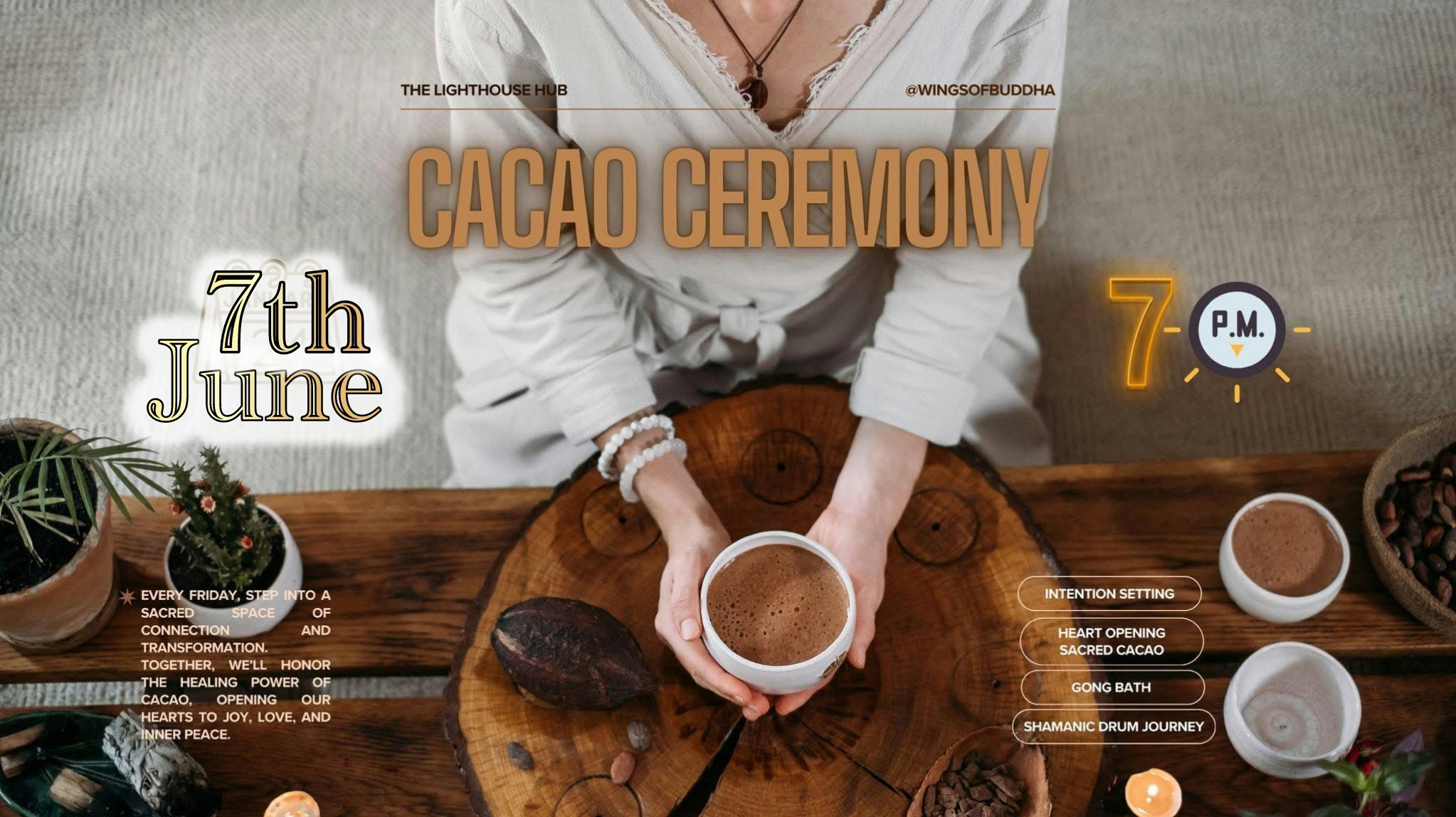 Sacred Blue Lotus Cacao Ceremony (Saturday 7th June) @ The Lighthouse Hub 1PM