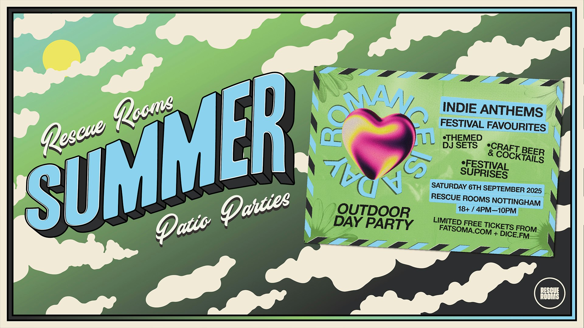 Romance Is A Day — Outdoor Day Party 💚 Rescue Rooms, Nottingham