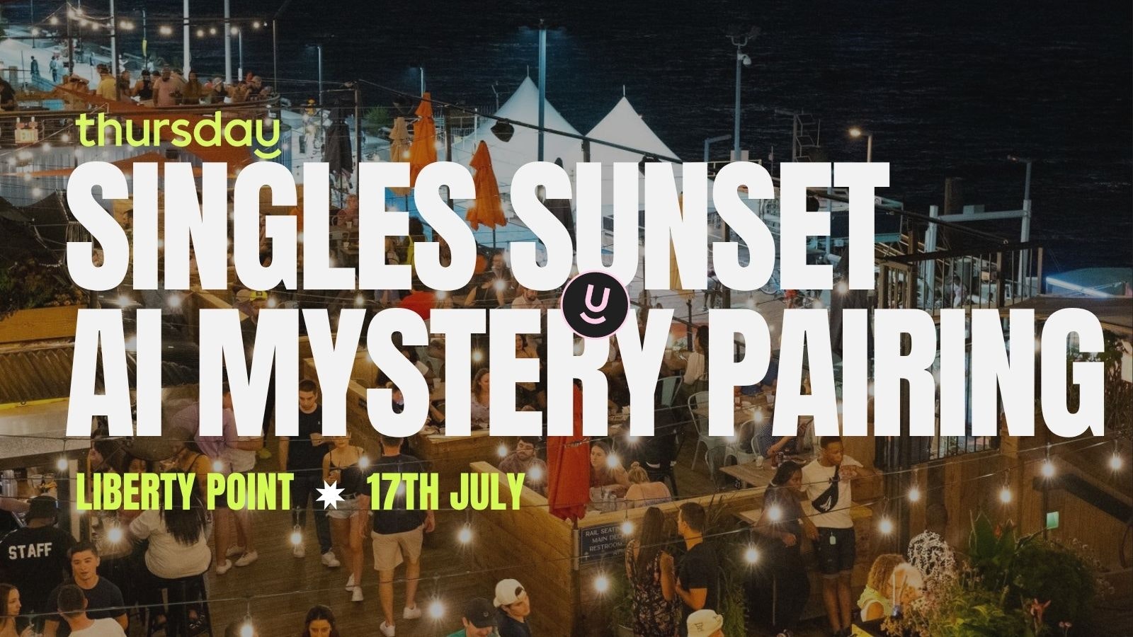 Thursday | Singles Sunset AI Mystery Pairing at Liberty Point | Philadelphia