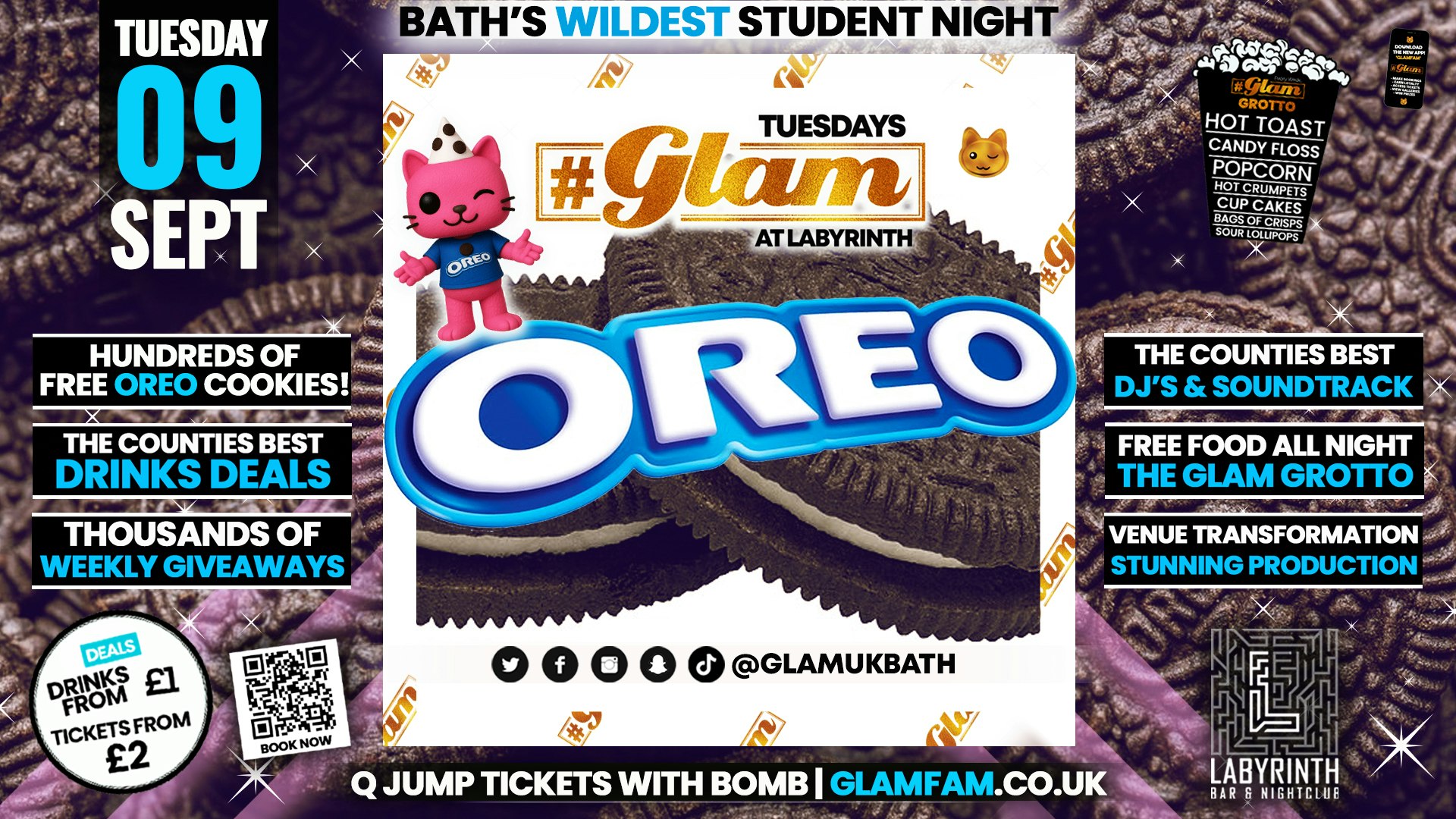Glam – 🍪OREO PARTY🍪 | Every Tuesday at Labyrinth 😻