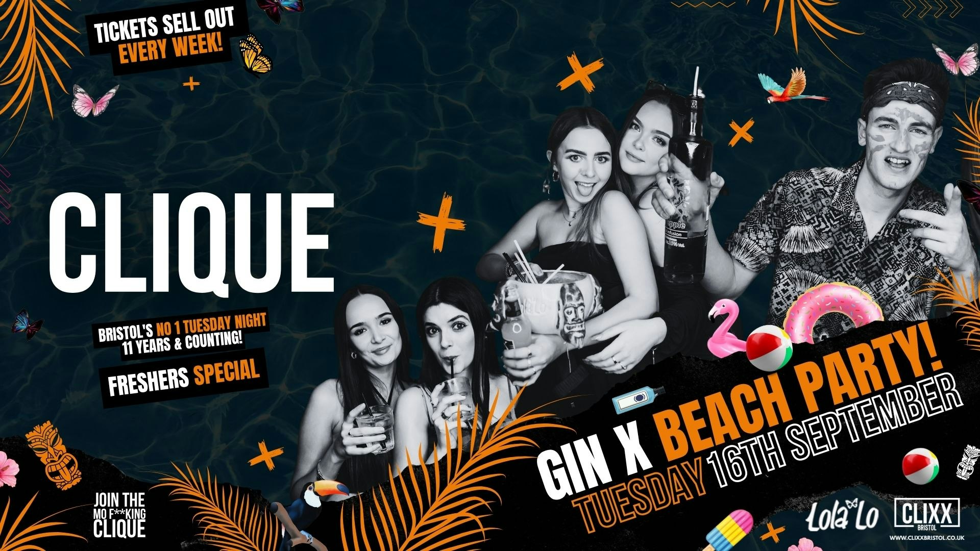 CLIQUE | Gin x Beach Party 🔥Freshers Special x Join The Mo F**king Clique