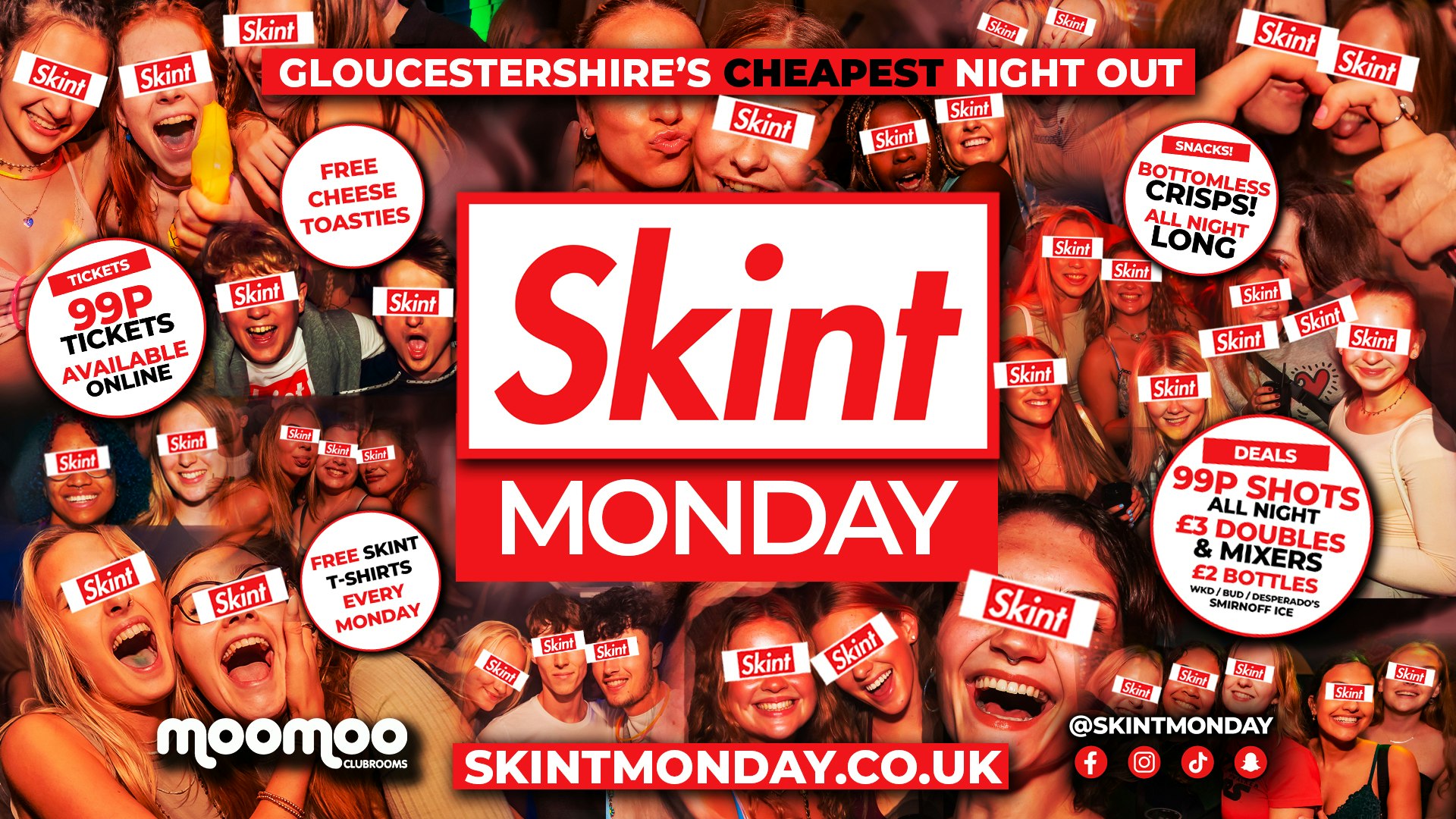 💰 SKINT 💷 Gloucestershire’s Cheapest Student Night! 💯 Drinks and Tickets from 99p! 😲