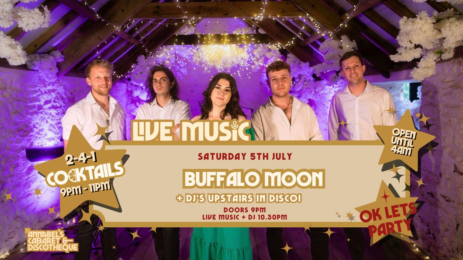 Live Music:  BUFFALO MOON // Annabel’s Cabaret & Discotheque