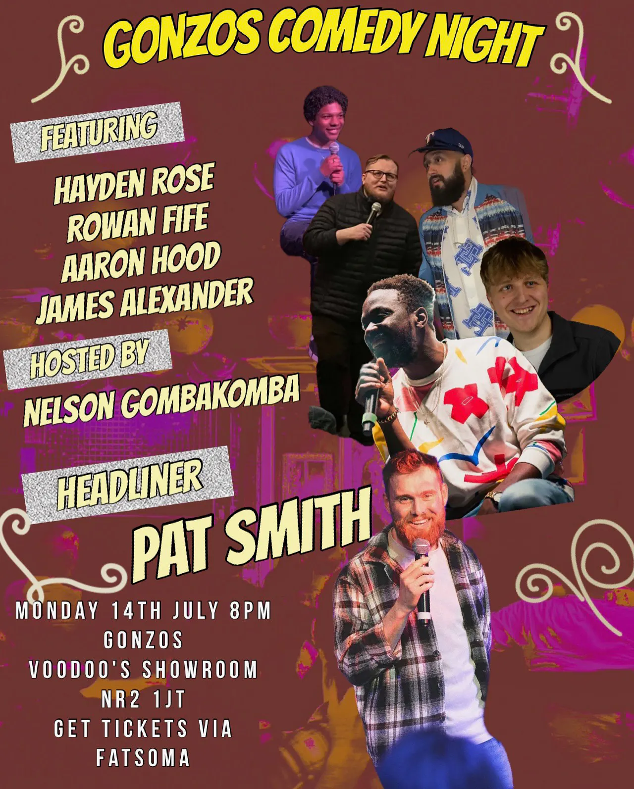 Gonzo's Comedy Night at Gonzo's Tea Room, Norwich on 14th Jul 2025