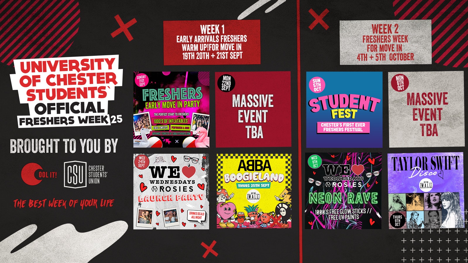 University Of Chester Students – OFFICIAL – All Access Freshers Wristband 2025