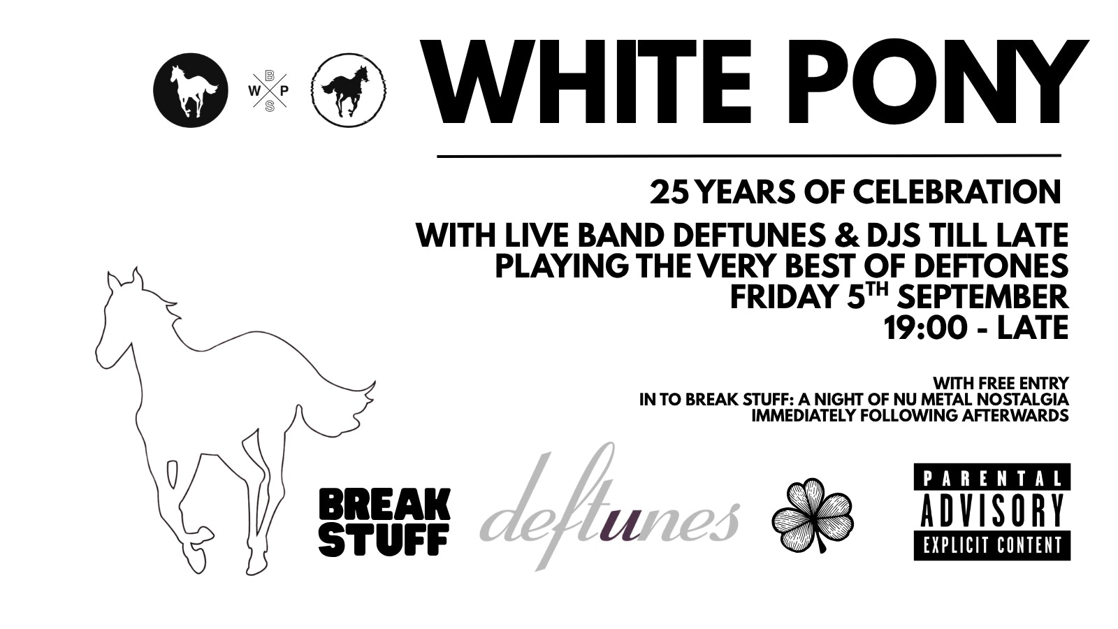 Break Stuff: Deftones Special: (25 YEARS OF WHITE PONY) W/ Deftunes Live Band