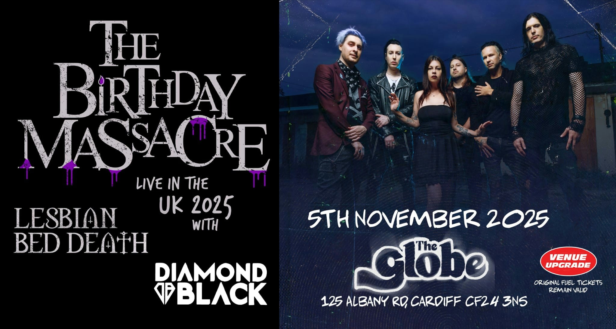 CARDIFF VENUE UPGRADE –  THE BIRTHDAY MASSACRE  2025 UK TOUR