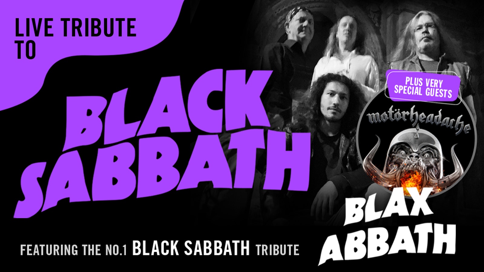 🤘🏼☠️ BLACK SABBATH NIGHT with Blax Abbath the definitive tribute + Special Guests: Motorheadache