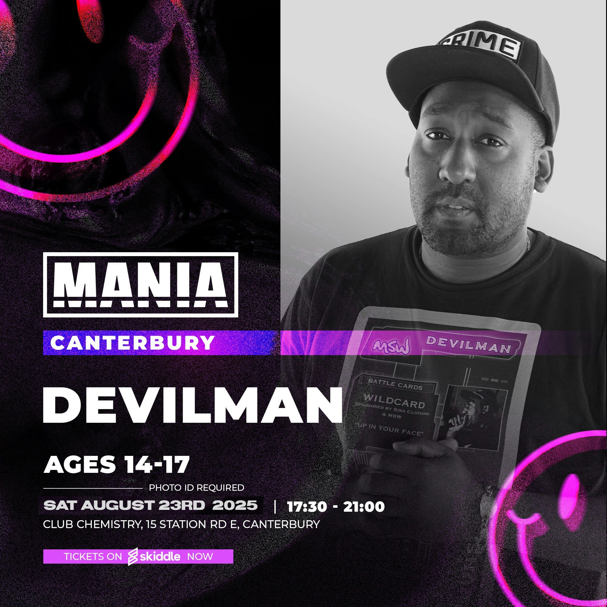 🔥 Mania U18: Canterbury DEVILMAN – KENT’S BIGGEST GCSE RESULTS’ NIGHT RAVE! (ID REQUIRED AGES 15-17🔥