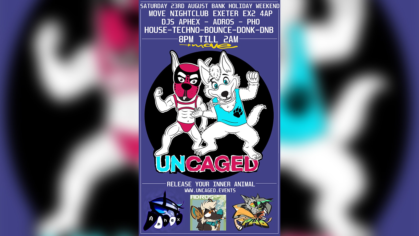 UNCAGED – Release Your Inner Animal // Sat 23 Aug Move Exeter