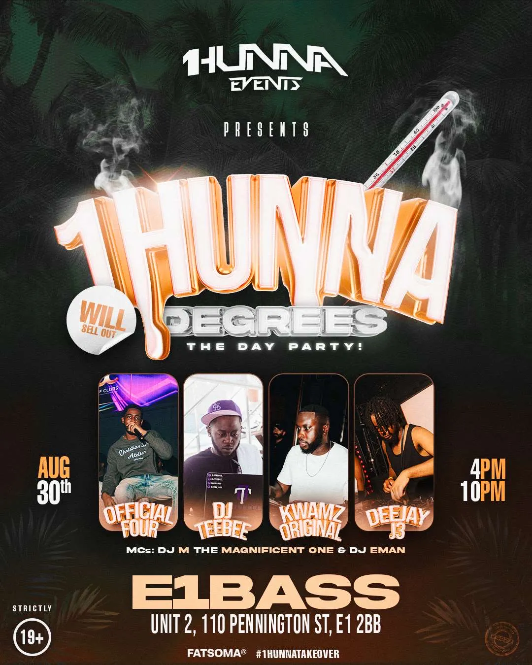 1HUNNA DEGREES at E1, London on 30th Aug 2025 | Fatsoma