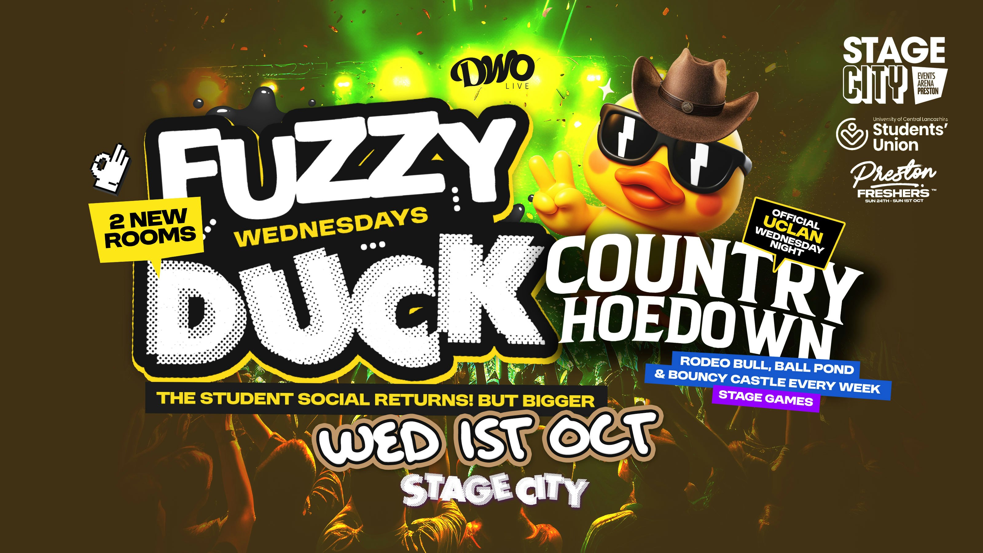 FUZZY DUCK FRESHERS COUNTRY HOEDOWN 🤠 UCLAN’s official Wednesday Student Social | Freshers Wednesday ⭐️ STAGE CITY
