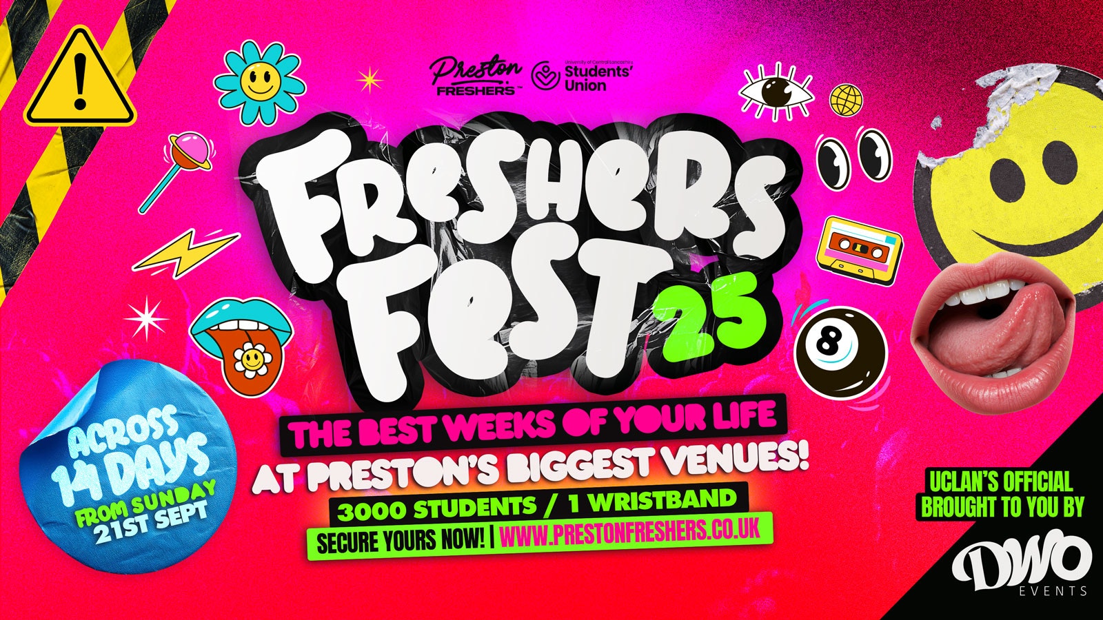 PRESTON FRESHERS & UCLAN **AAA FRESHERS WRISTBAND** 🎟️ The BIGGEST EVENTS all on ONE Wristband – Freshers 2025
