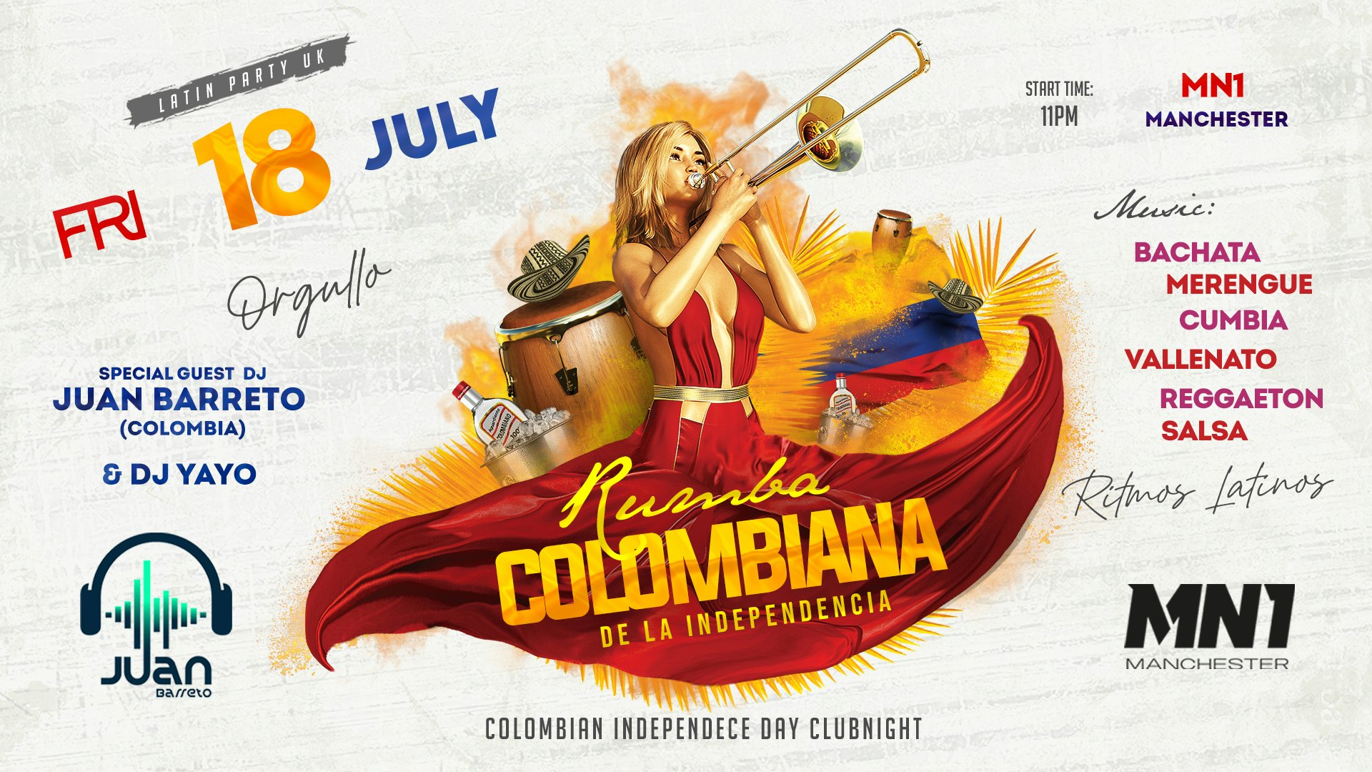 LATIN PARTY MANCHESTER – RUMBA COLOMBIANA DE LA INDEPENDENCIA | FRIDAY 18TH JULY