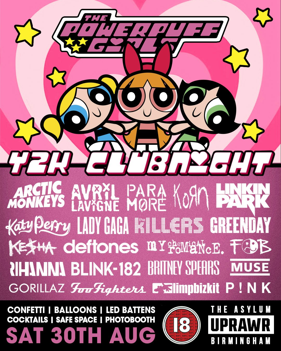 UPRAWR: Powerpuff Girls Y2K Party – 2000’s Rock, Pop, Emo, Nu Metal and Indie