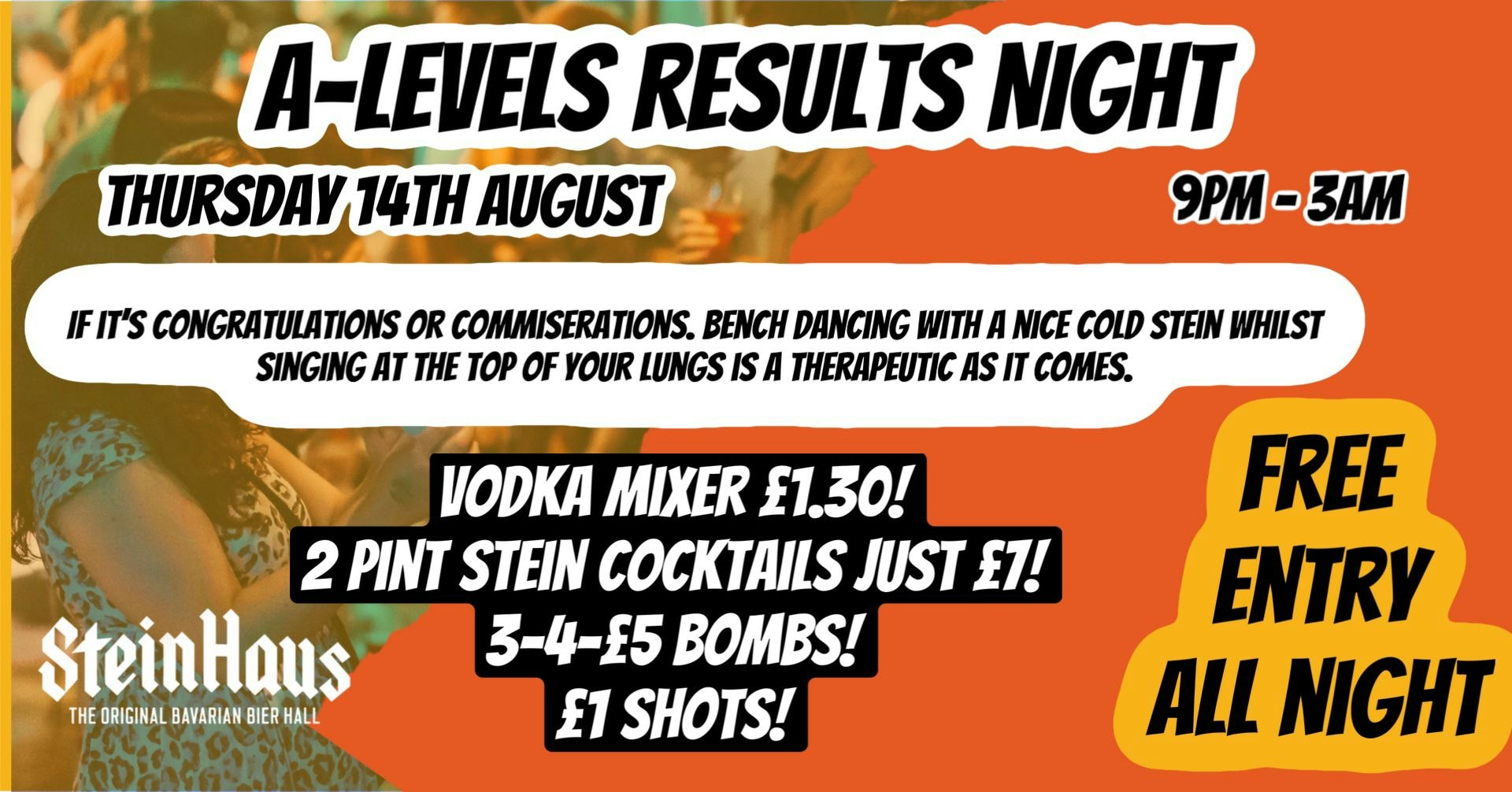 A LEVELS RESULTS PARTY