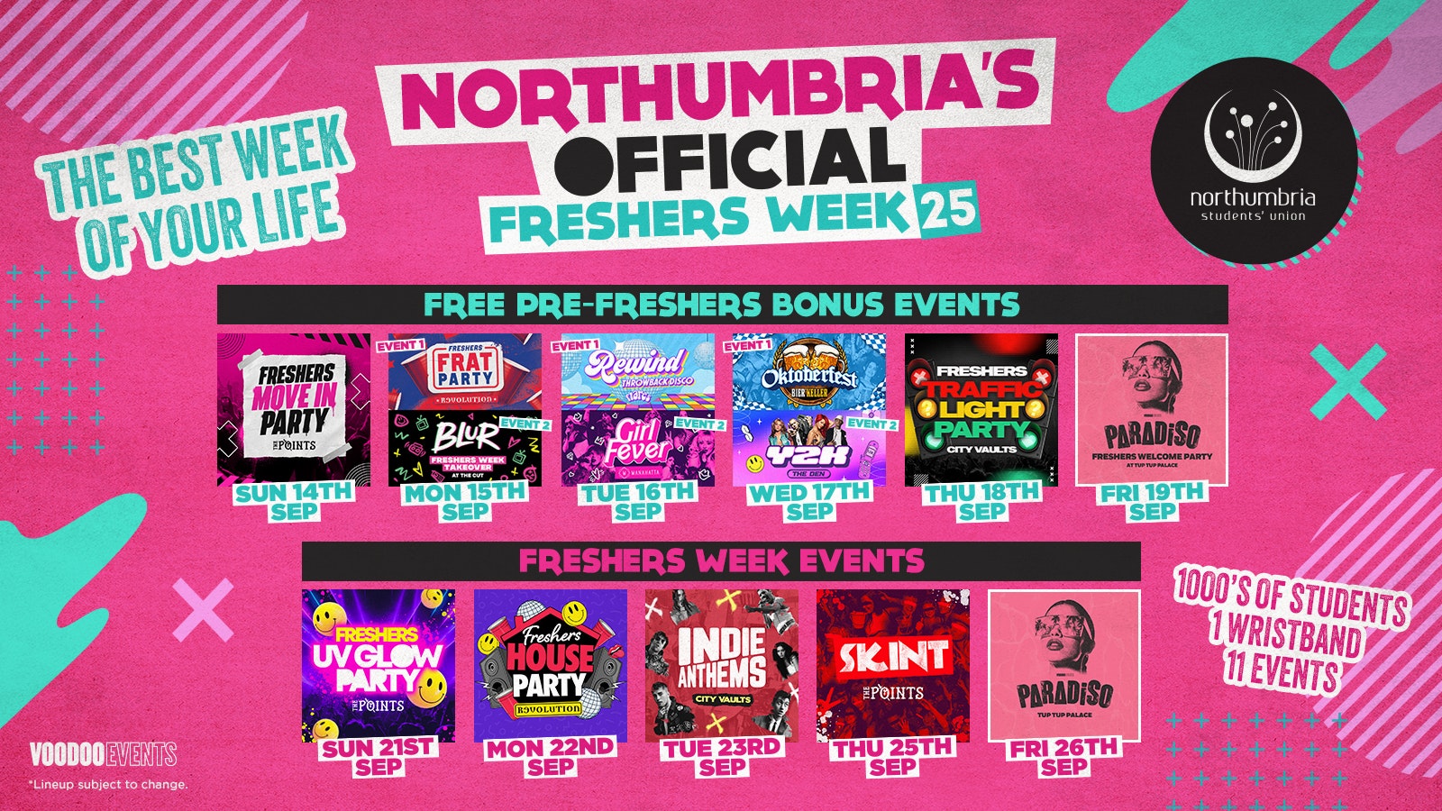 THE OFFICIAL NORTHUMBRIA UNIVERSITY FRESHERS WRISTBAND