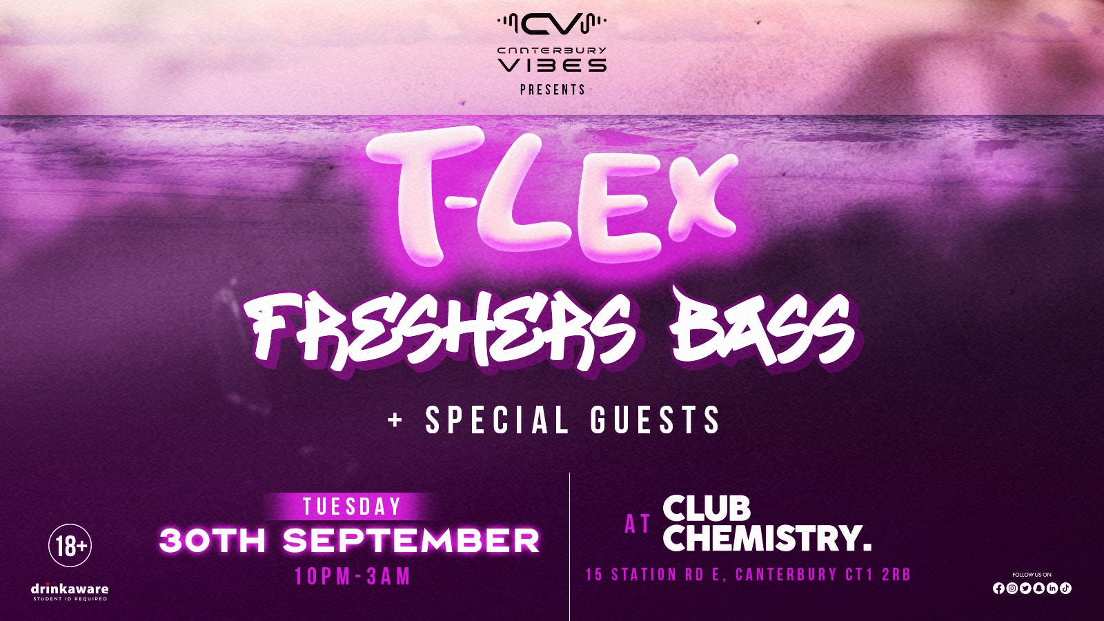 Canterbury Vibes presents: T-LEX live Dj set – Freshers D&B night in Canterbury