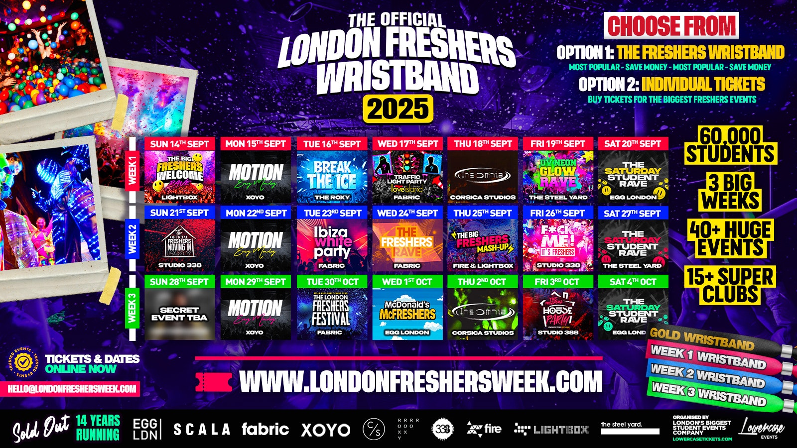 THE OFFICIAL LONDON FRESHERS WRISTBAND 2025 🔥 SOLD OUT THE LAST 14 YEARS ⚠️ ON SALE NOW ⚠️