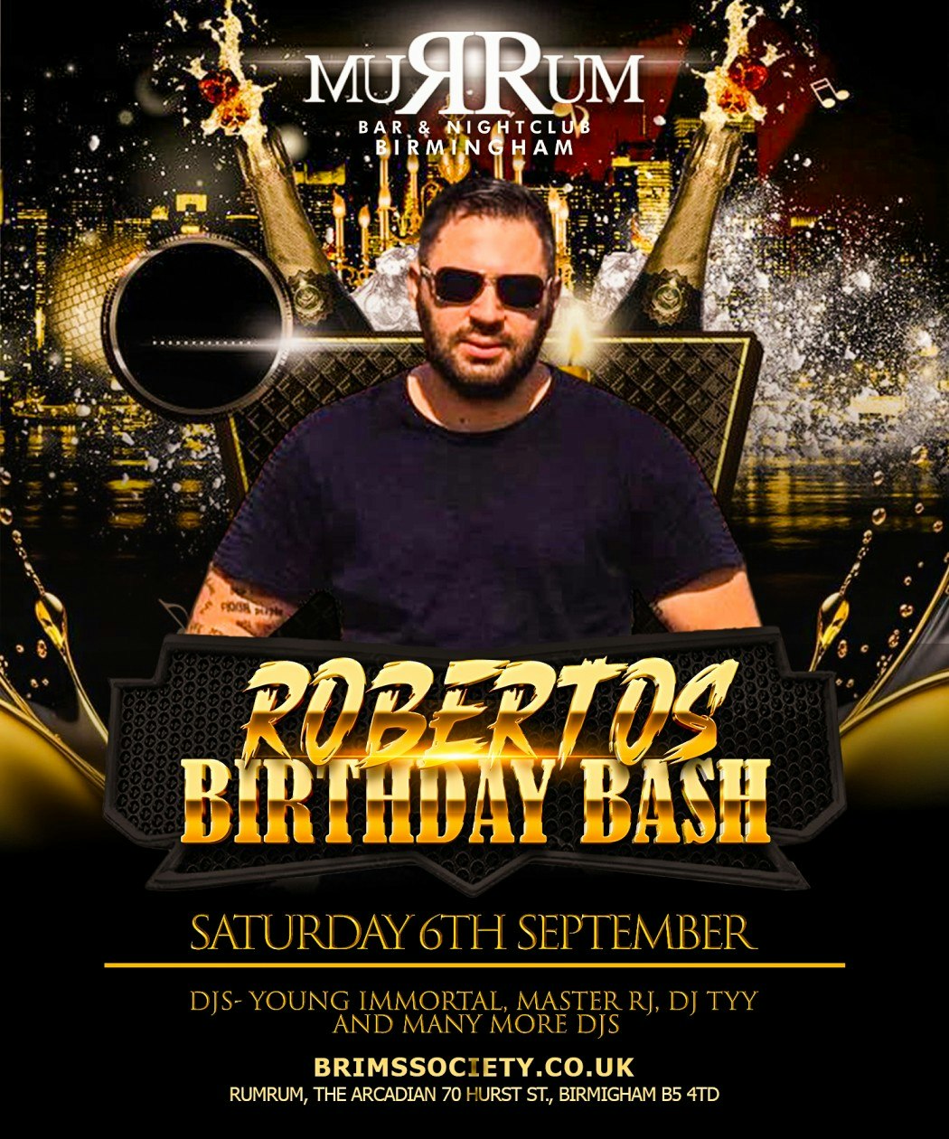 🔥🍾40th Birthday Blowout – Roberto & RumRum Takeover 😱🔥 TICKET EVENT ONLY