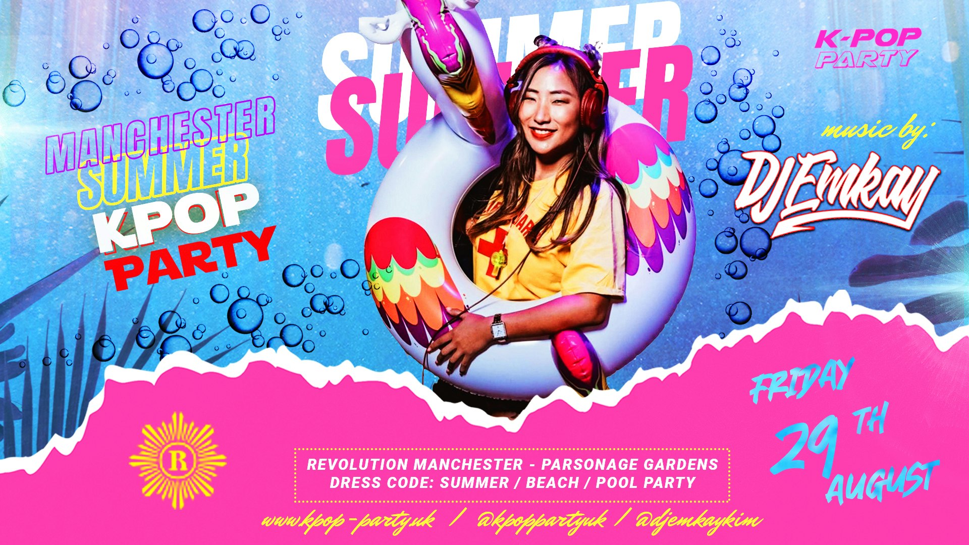 Manchester K-POP  Summer Party with DJ EMKAY – Friday 29th August