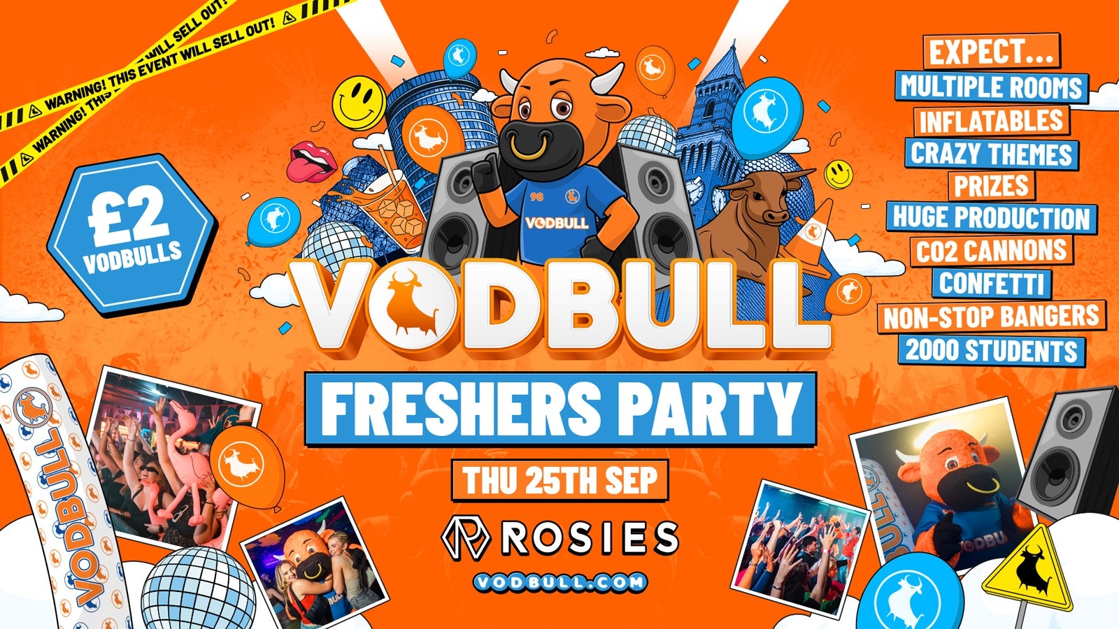 🧡 VODBULL FRESHERS WEEK ⚠️SELLING FAST!!⚠️at ROSIES!! 25/09