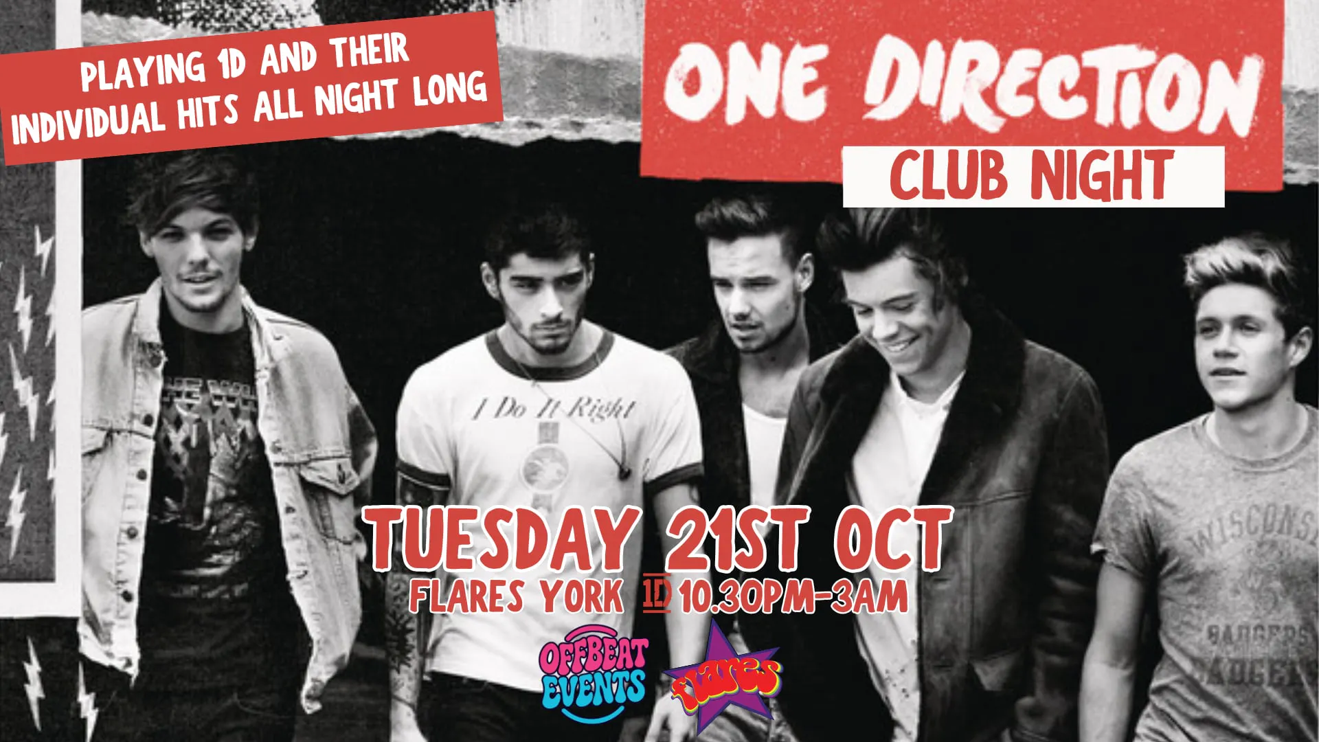 ONE DIRECTION CLUB NIGHT @ FLARES at Flares - York, York on 21st Oct ...