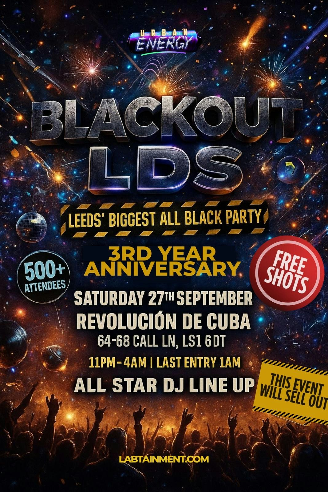 BLACKOUT LDS: LEEDS’ BIGGEST ALL BLACK PARTY