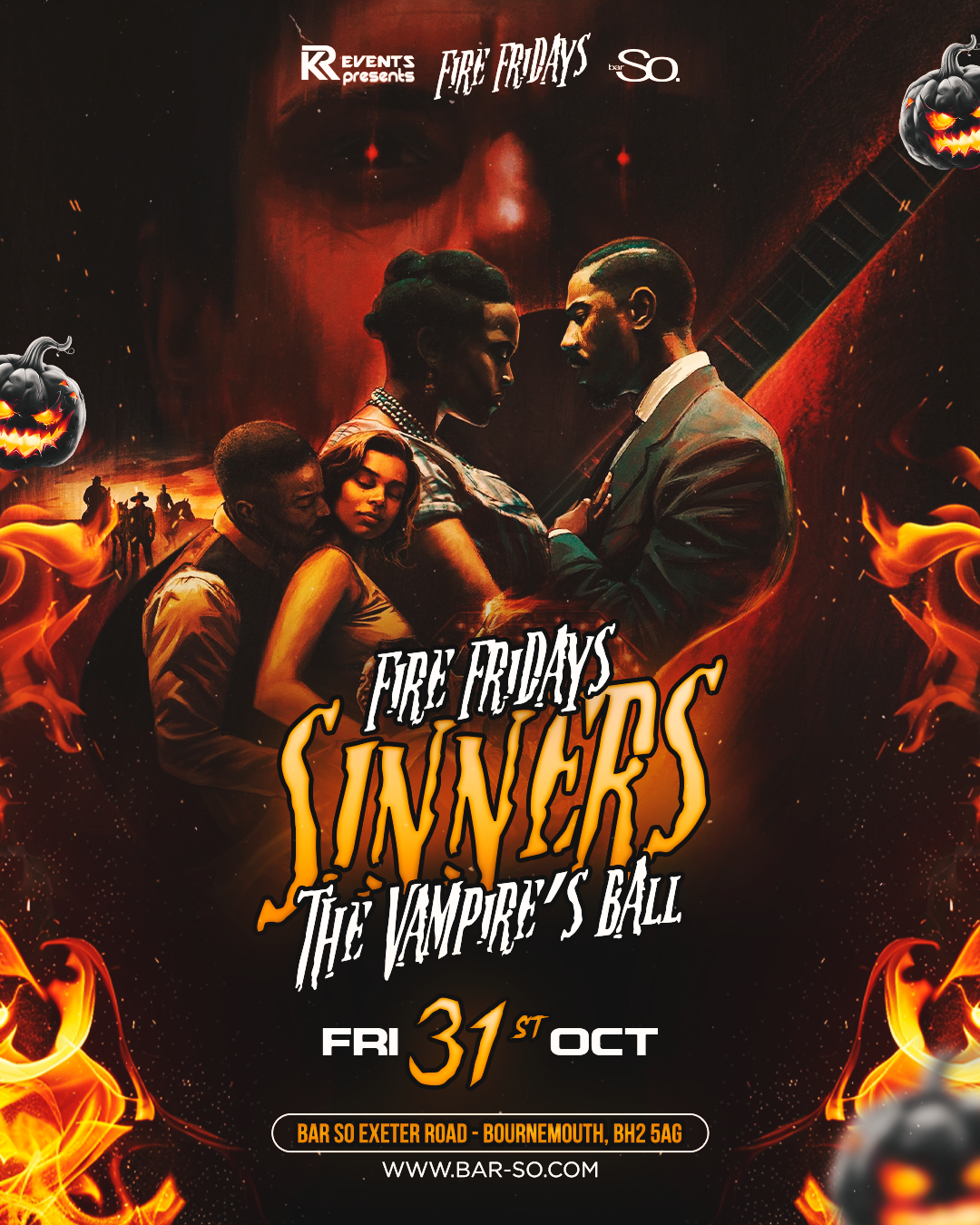 Sinners Halloween Night Friday 31st October @ Bar so 💀🎃😈