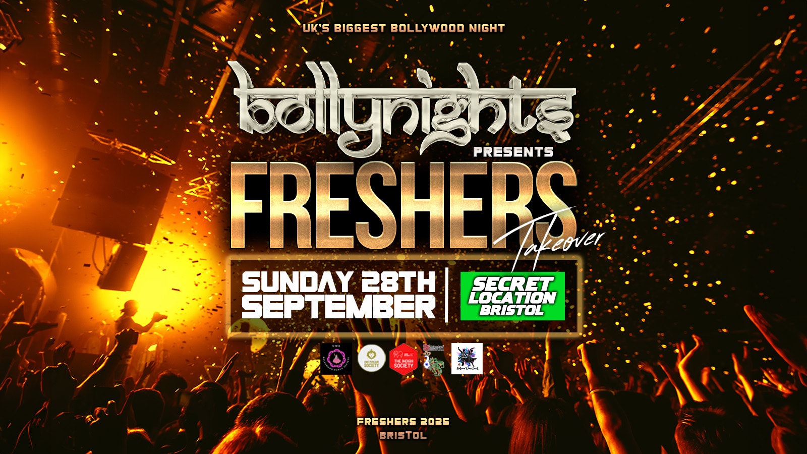 Bristol Bollynights – Freshers Takeover | Sunday 28th September | Secret Location Bristol