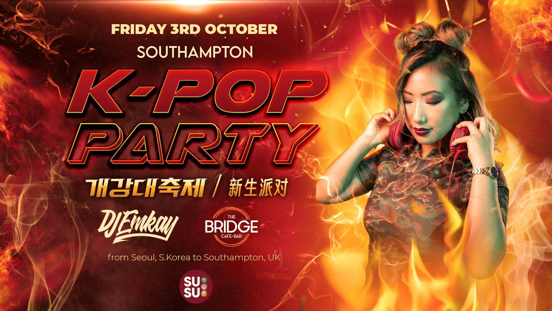 Southampton KPOP PARTY – Fire Tour with DJ EMKAY @SUSU | Friday 3rd October