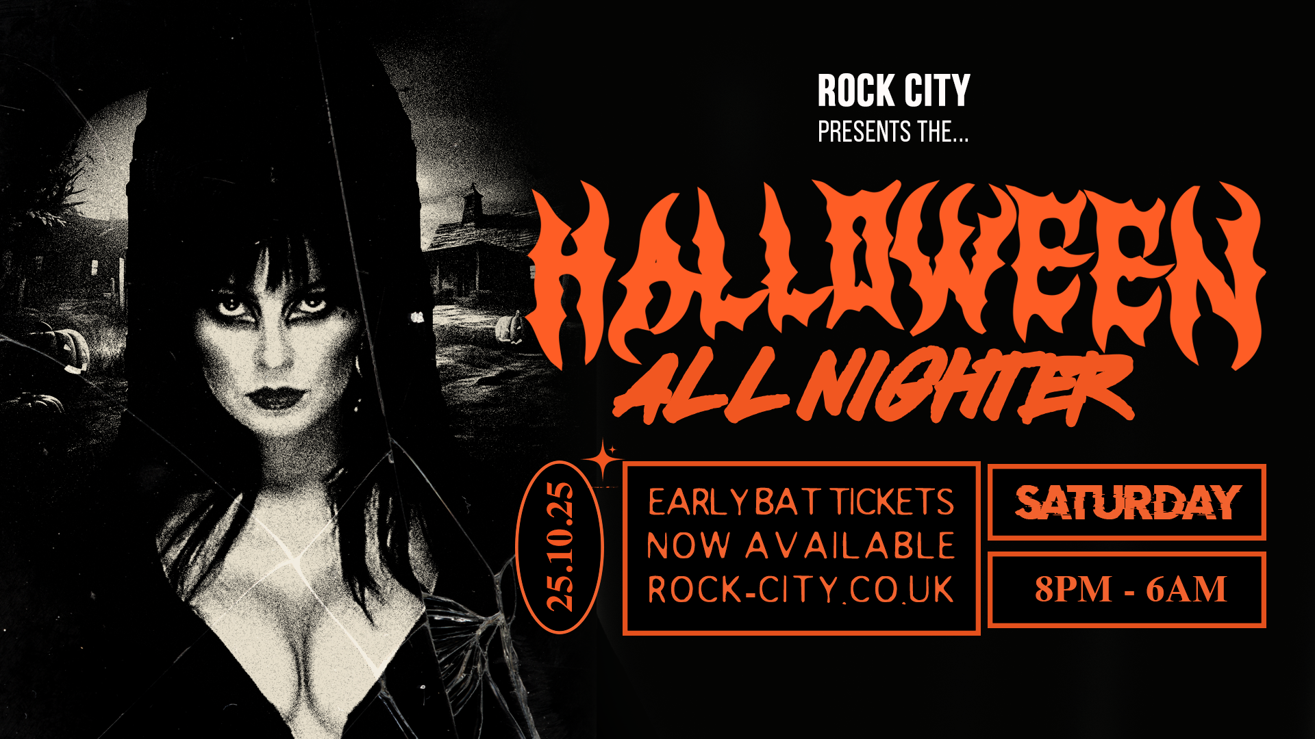 Rock City Presents The Halloween All-Nighter – 8PM to 6AM –  Nottingham’s Biggest Halloween Party – 25/10/25