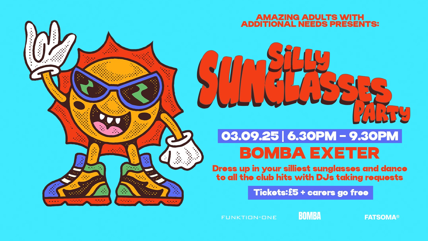 Amazing Adults With Additional Needs – Silly Sunglasses Party – Bomba Exeter 03.09.25