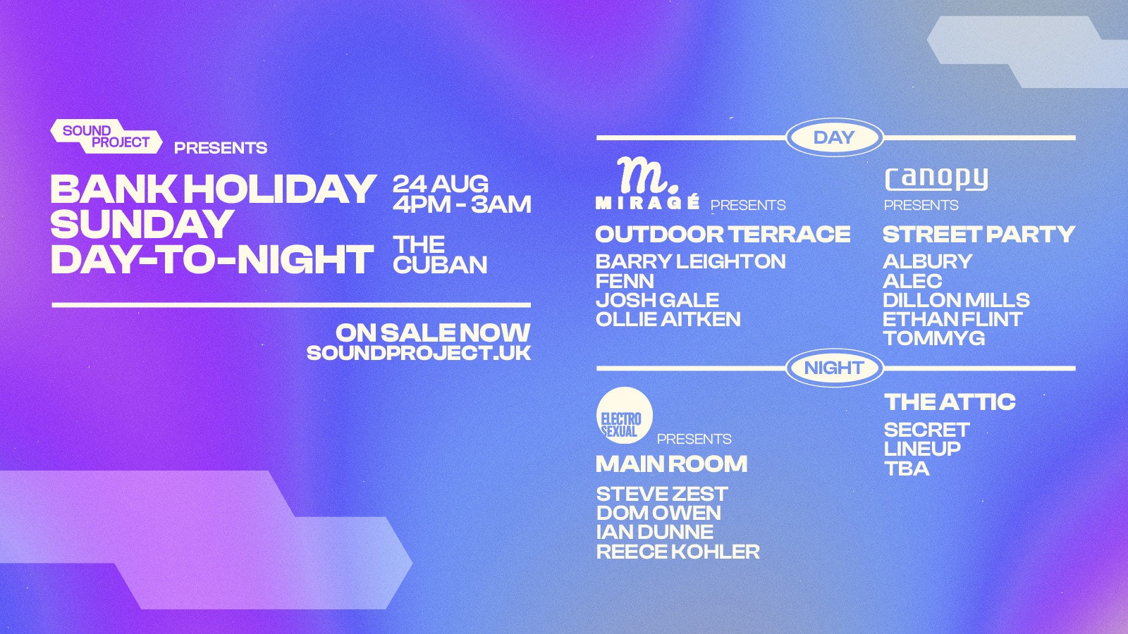 BANK HOLIDAY SUNDAY DAY-TO-NIGHT PARTY!☀️