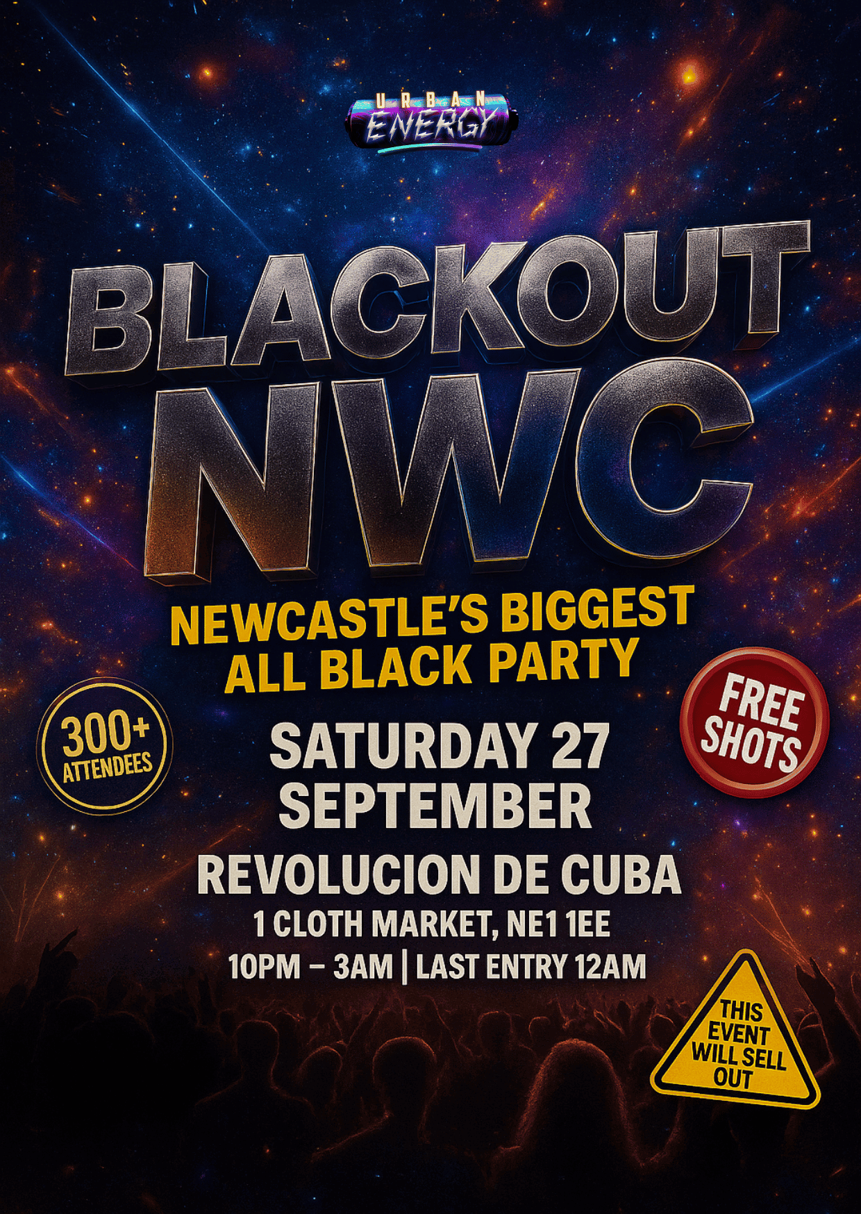 BLACKOUT NEWCASTLE – THE TOONS WILDEST ALL BLACK PARTY