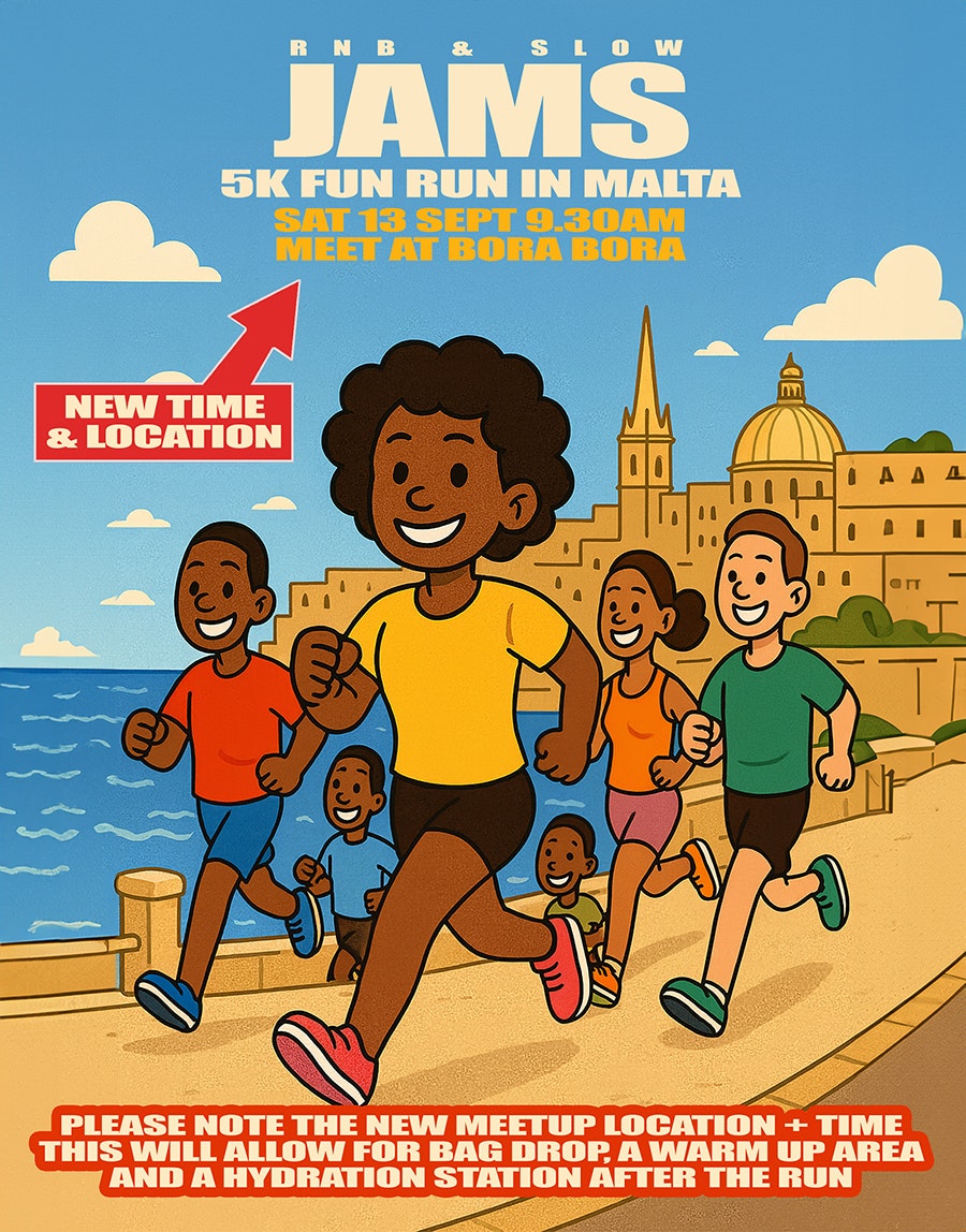 RnB & Slow Jams Malta 2025 ✈️ 5K FUN RUN (FREE)