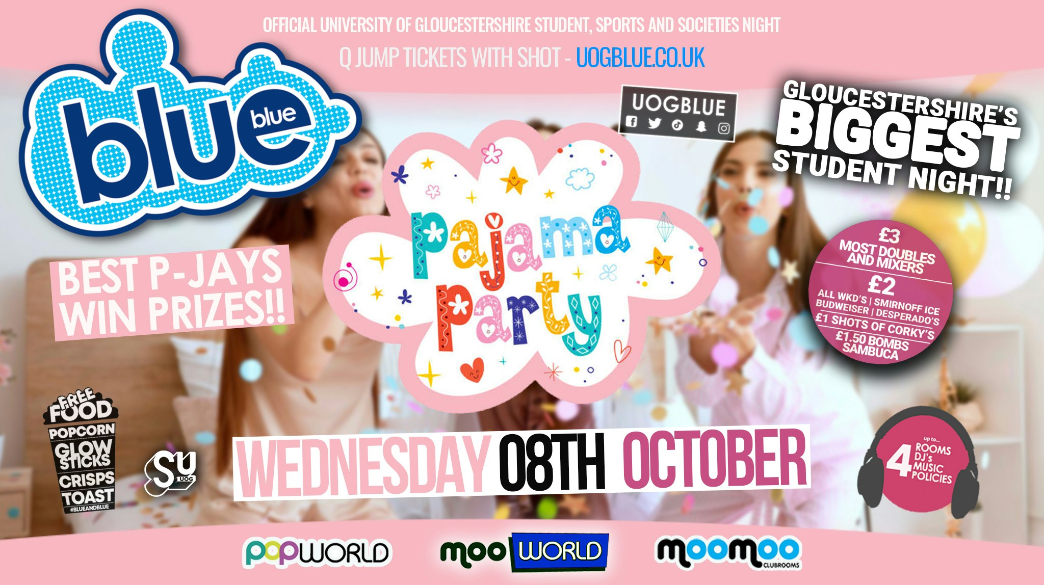 Blue & Blue Wednesdays | 🌟 PYJAMA PARTY! 🌟Gloucestershire’s Biggest Student Night 💙