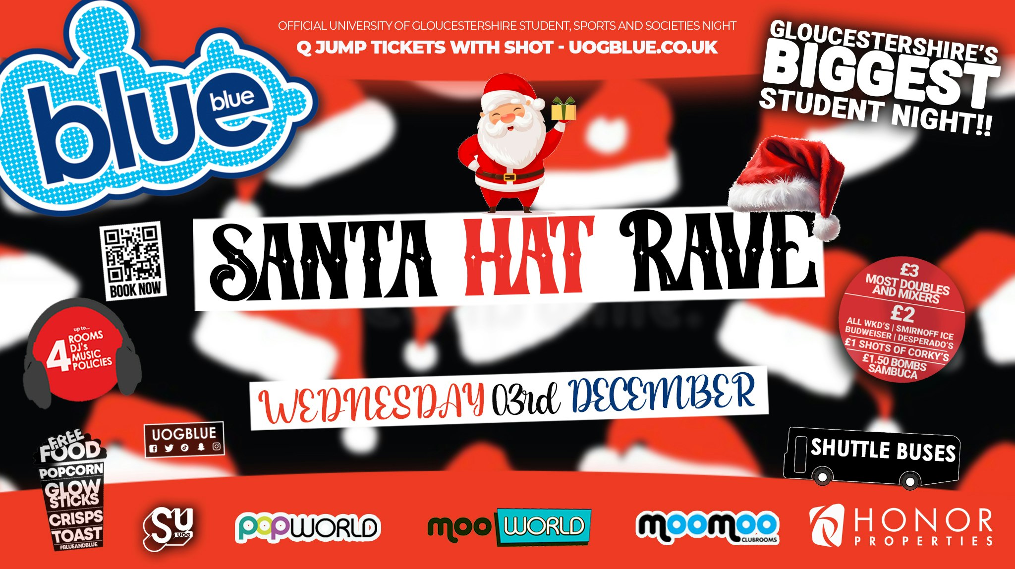 Blue & Blue – 🎅🏻 SANTA HAT RAVE! 🎅🏻 | Gloucestershire’s Biggest Student Night 💙