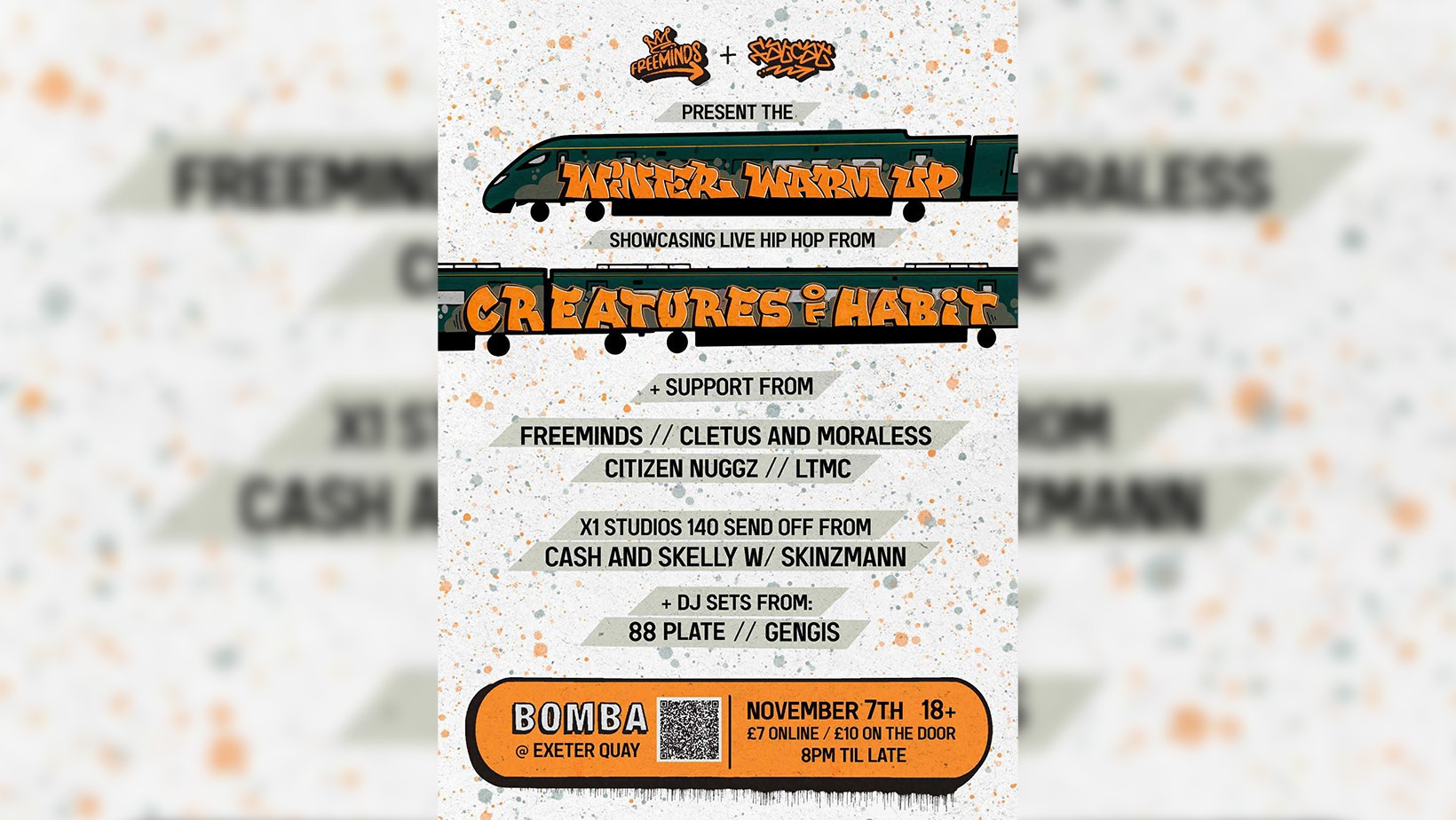 Freeminds x Fatcat Events Present The Winter Warm Up | Hip-Hop Bomba Exeter 07.11.25