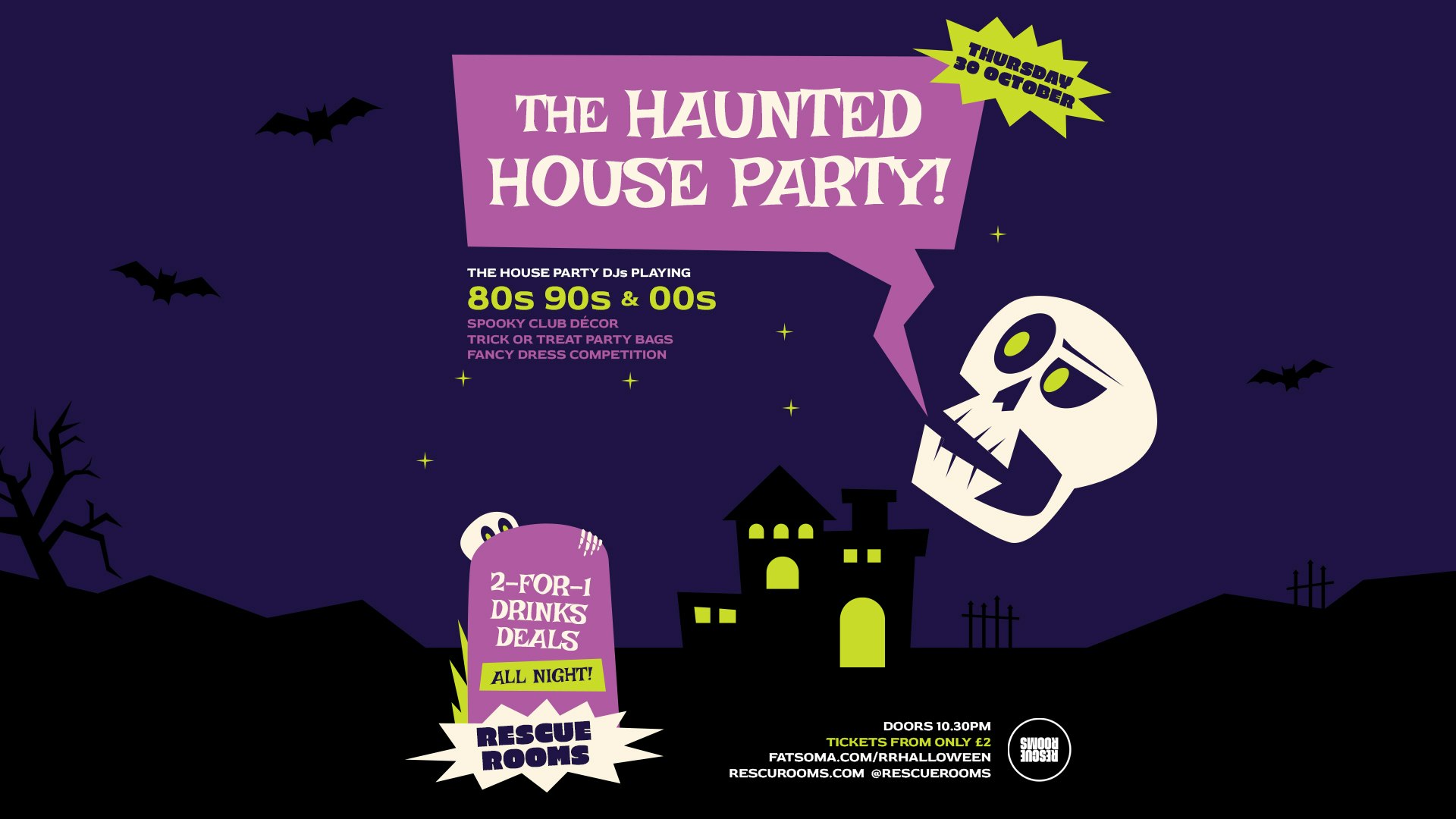 The Haunted House Party 🎃 80s, 90s & 00s Halloween at Rescue Rooms