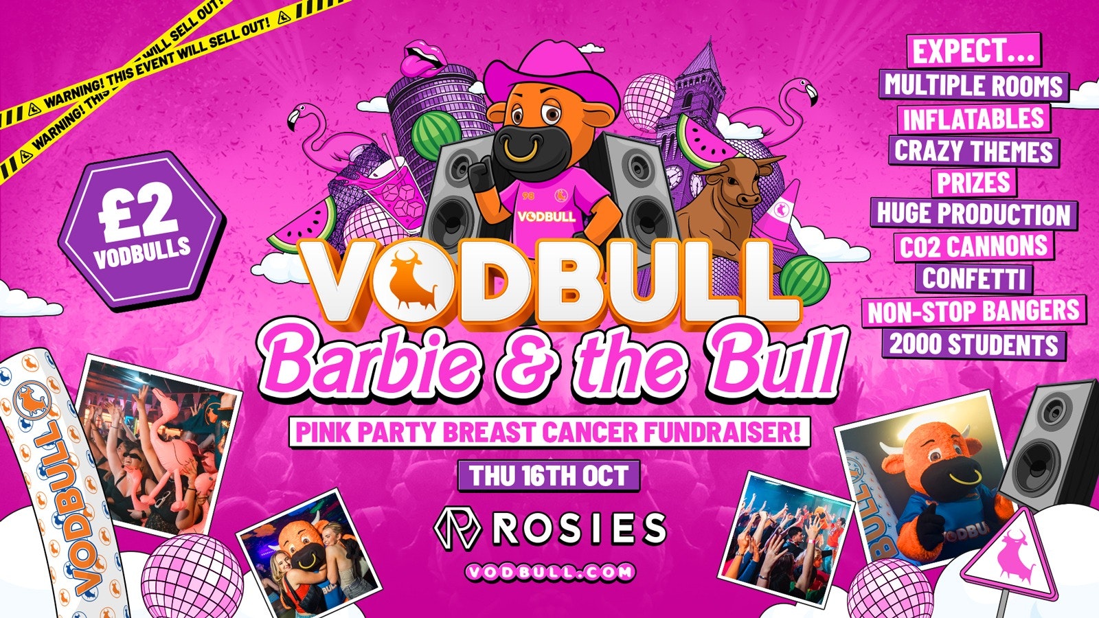 🧡 VODBULL PINK PARTY – BARBIE & THE BULL 💗 ⚠️[SELLING FAST!!]⚠️ at ROSIES!! 16/10