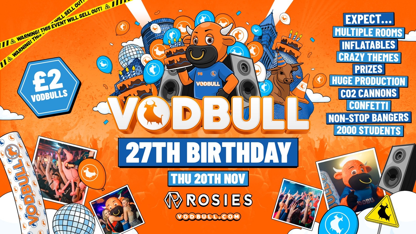 🧡 THE VODBULL BIRTHDAY⚠️[ON SALE NOW!!]⚠️ at ROSIES!! 20/11