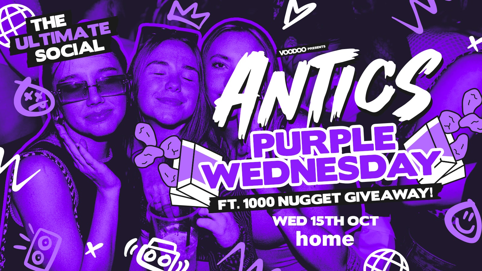 Antics Wednesdays – PURPLE WEDNESDAY @ HOME – Wednesday 15th October